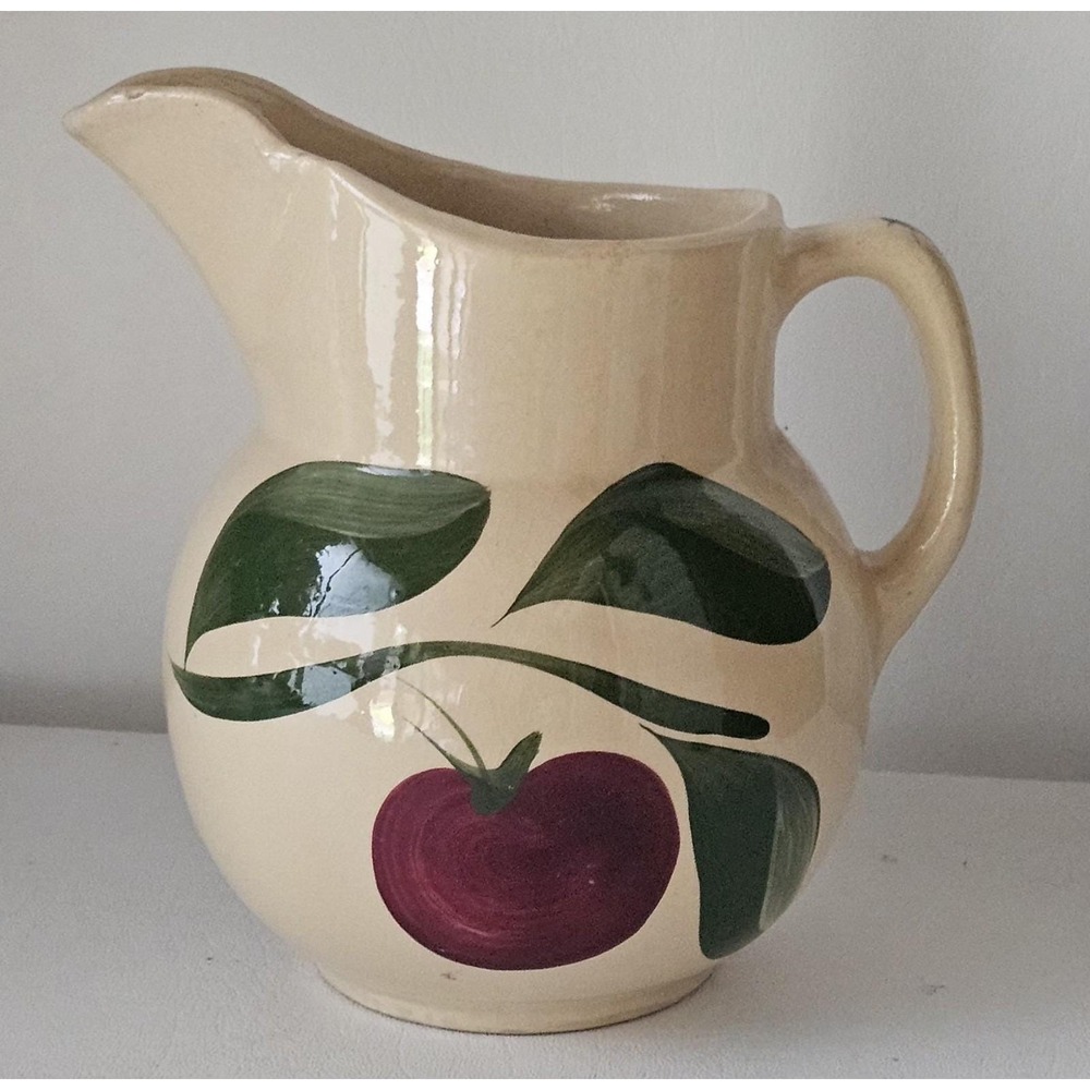 Watt Pottery Pitcher – Classic Apple Pattern USA Stoneware #16